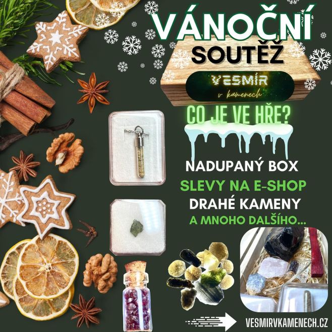 ❄️ VÁNOČNÍ SOUTĚŽ @vesmir_v_kamenech 2024 🌲 💎 BOX plný minerálů, šperku nebo samotné drahé kameny či slevy na e-shop...